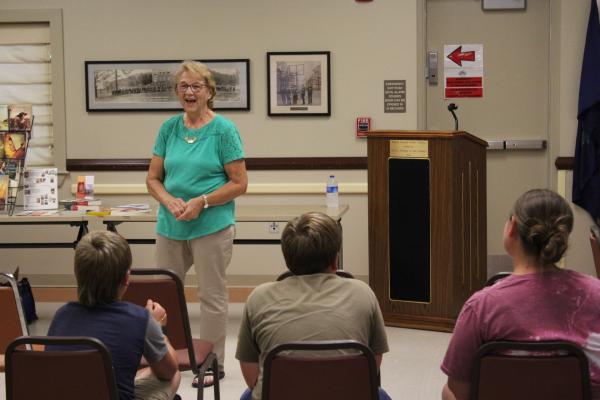 Author Ann H. Gabhart speaks to patrons at RCPL's Writers Workshop program