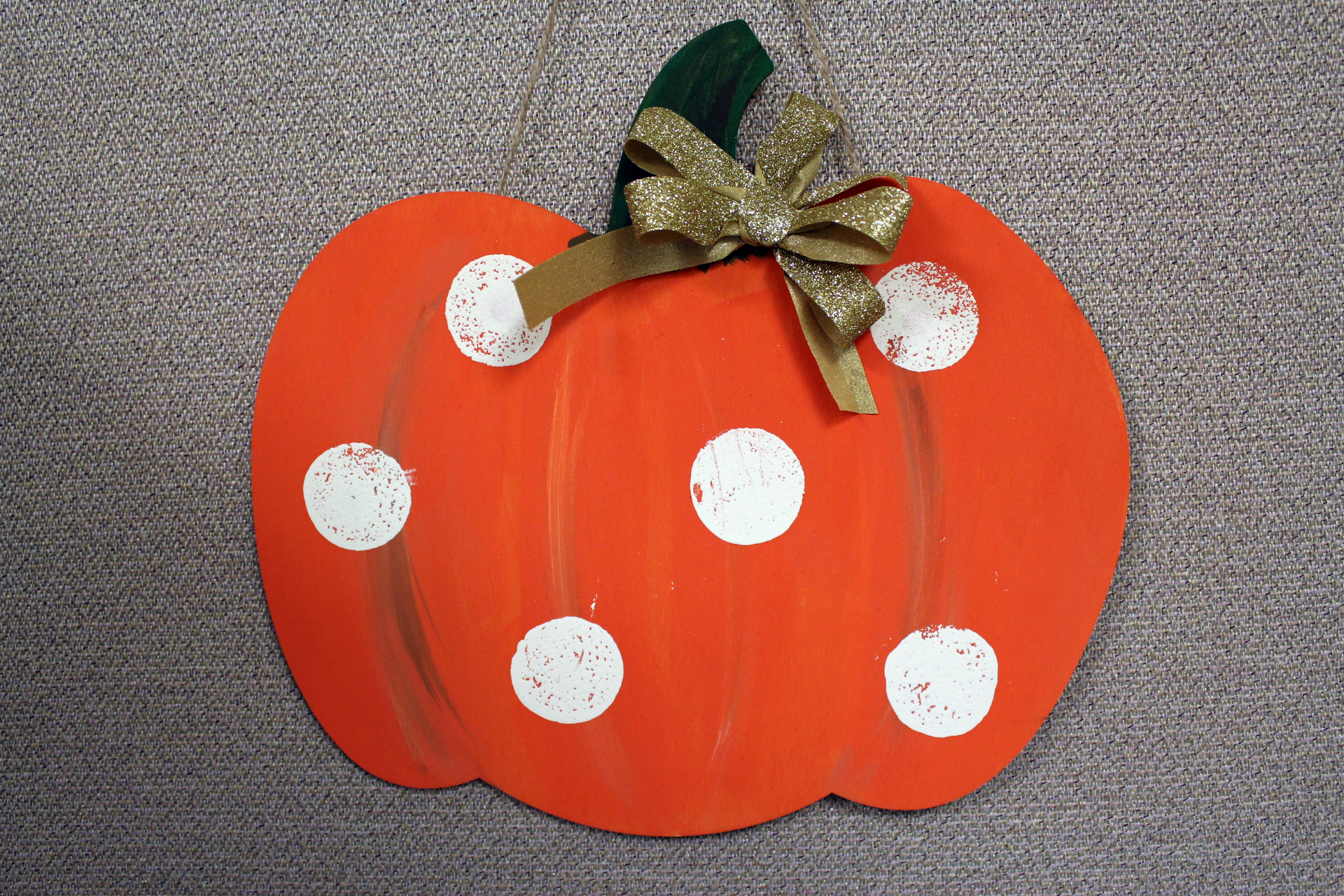 Painted wooden pumpkin decoration