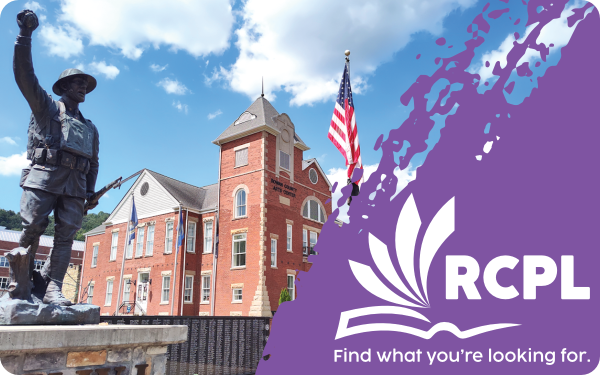 Library card with photo of Rowan County Arts Center and Veterans Memorial