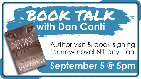 Book Talk with Dan Conti, September 5 at 5pm