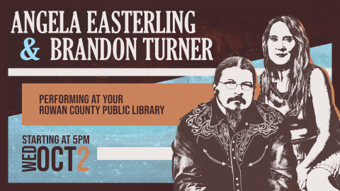 Angela Easterling and Brandon Turner in concert, October 2nd at 5pm, intended for adults 18+