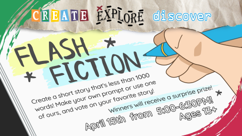 Create+Explore+Discover on April 15th at 5pm for teens and older