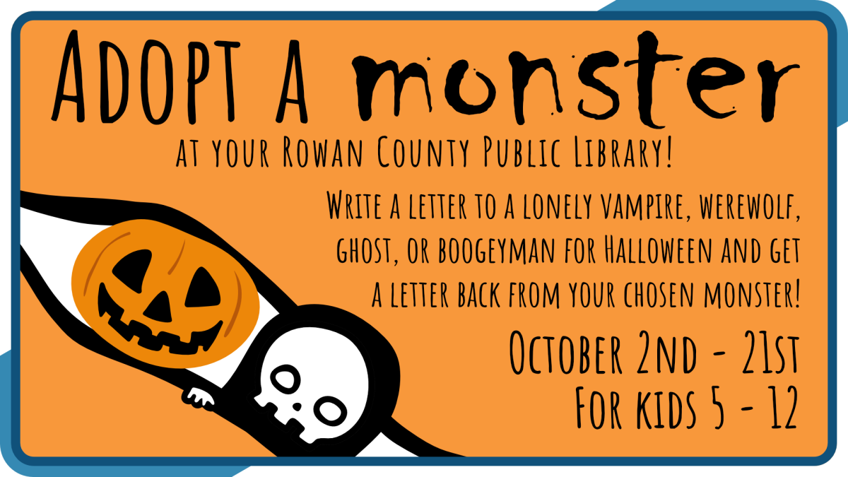 Adopt a Monster, October 2nd through 21st, intended for ages 5-12