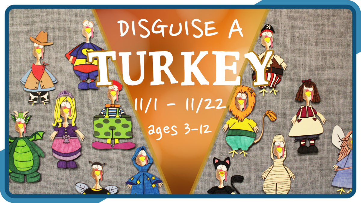 Disguise A Turkey, November 1st through 22nd, intended for ages 3-12