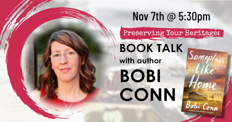 Book talk with Bobi Conn, November 7th at 5:30pm, intended for ages 13 and up